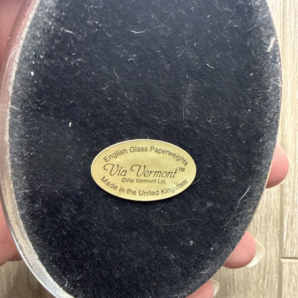 VTG Via Vermont Foil Art Stained‎ Glass Holy Family Nativity Paperweight 3 7/8" - Picture 3 of 3